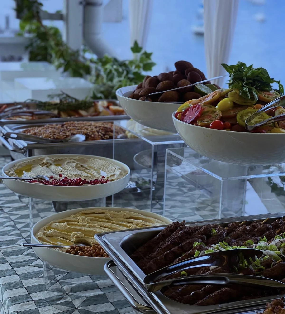 Lebanese mezza and grilled skewers at a private gathering